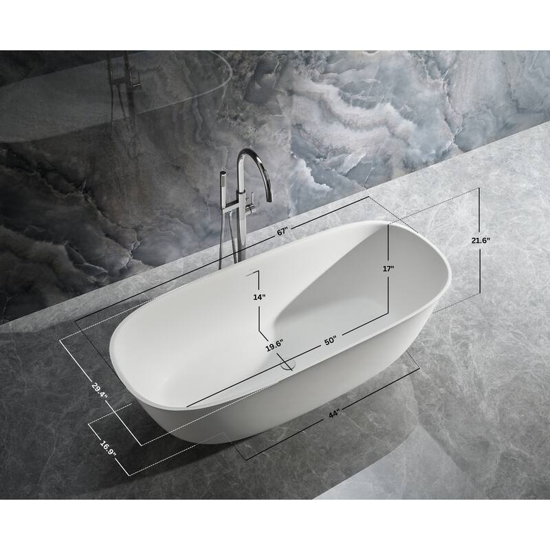 Fiore Freestanding Solid Surface Bathtub
