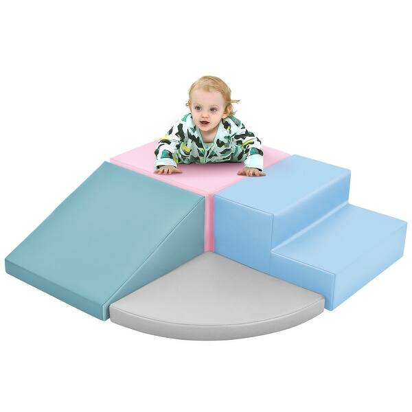 slide 2 of 36, Soft Climb and Crawl Foam Playset, Safe Soft Foam Nugget Block Colorful A