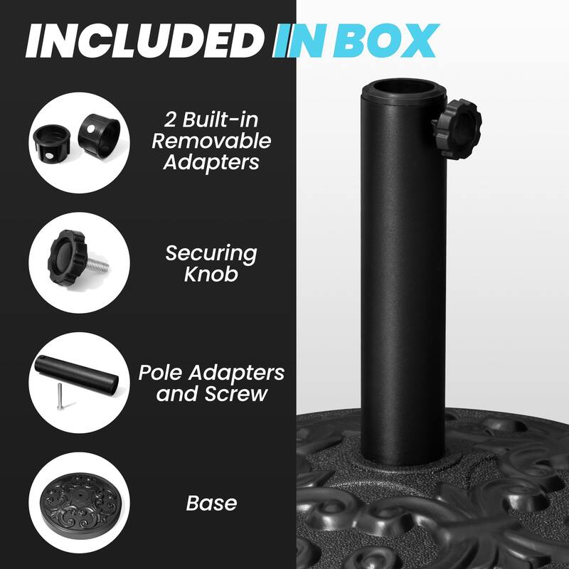 Round Outdoor Patio Market Umbrella Base Holder Filled with Concrete Cement for Table Umbrella