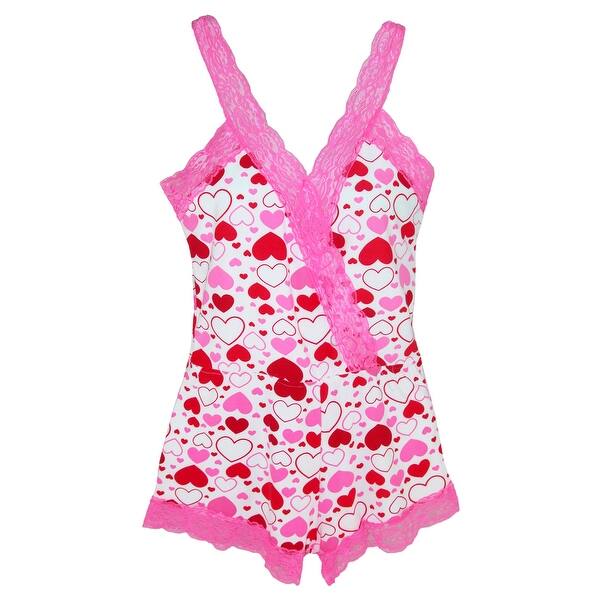 Shop Mentally Exhausted Women S Heart Romper Pajamas Overstock 20169988