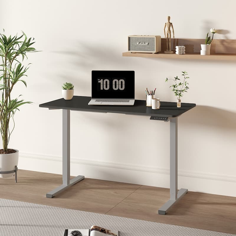 Electric Adjustable Standing Desk, 48x24 Home Office Workstation - Grey