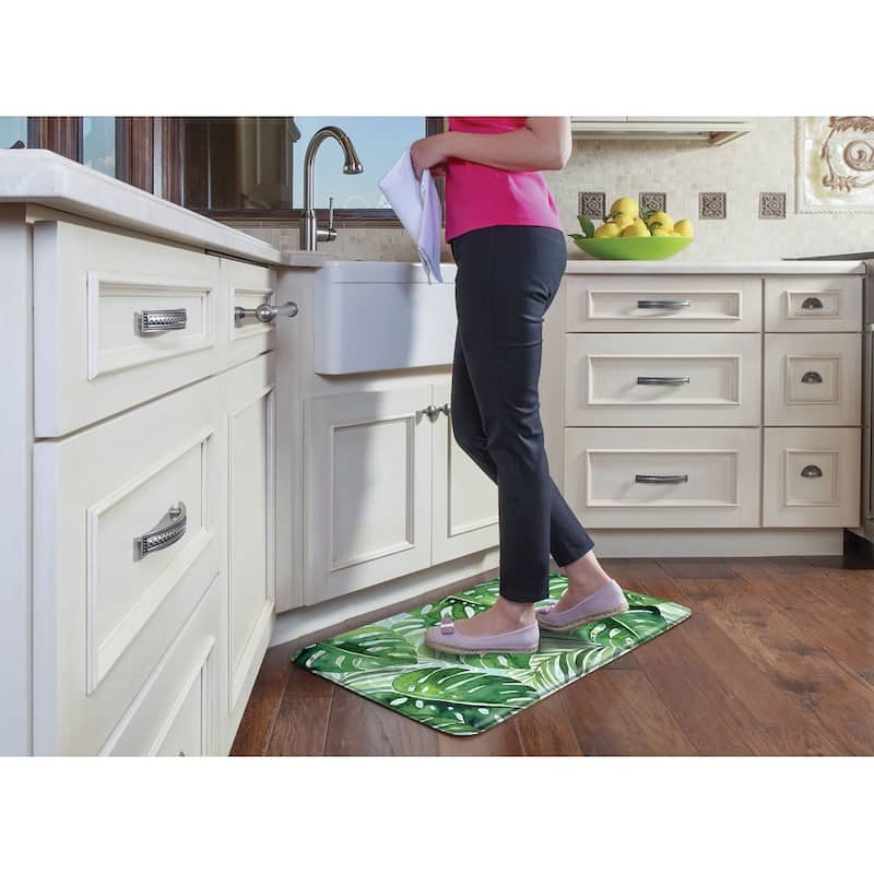 Decorative Anti-Fatigue Memory Foam Mats 30" x 20" - TROPICAL FOLIAGE - 30" x 20"