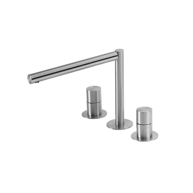 WS Bath Collections Lapa T7.12.3F Lapa 1.5 GPM Vessel Widespread - Brushed Stainless Steel