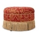 preview thumbnail 75 of 90, Yolanda Performance Fabric 25" Tufted Round Footstool Ottoman with Rope Fringe