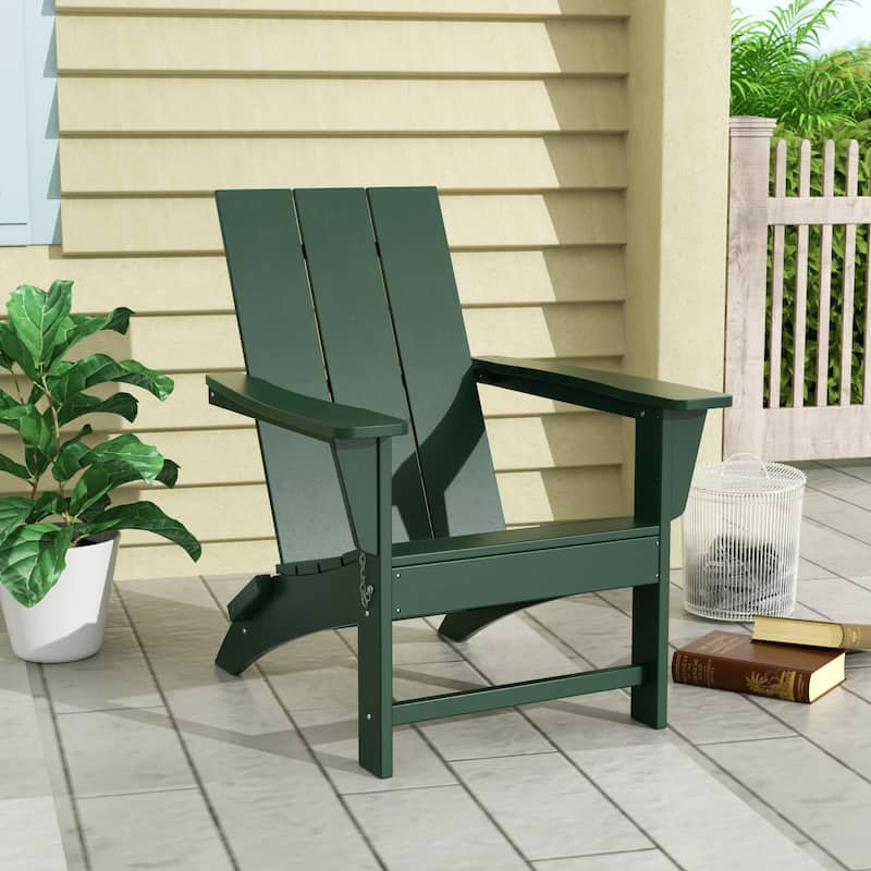 Shoreside Modern Eco-Friendly All Weather Commercial-Residential Folding Adirondack Chair