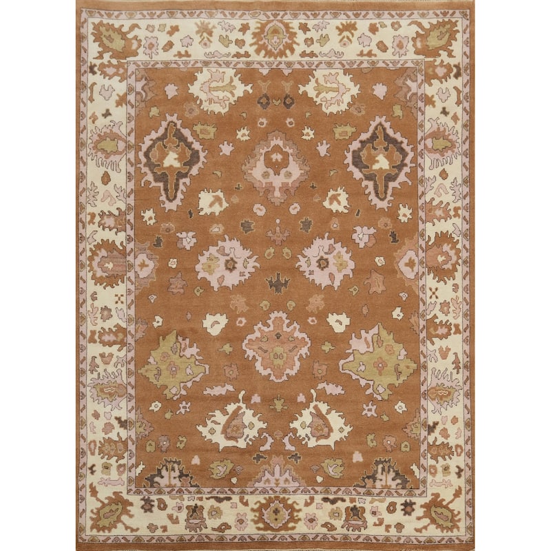 All-Over Wool Floral Oushak Indian Area Rug 9x12 - 11' 11'' X 9' 2''