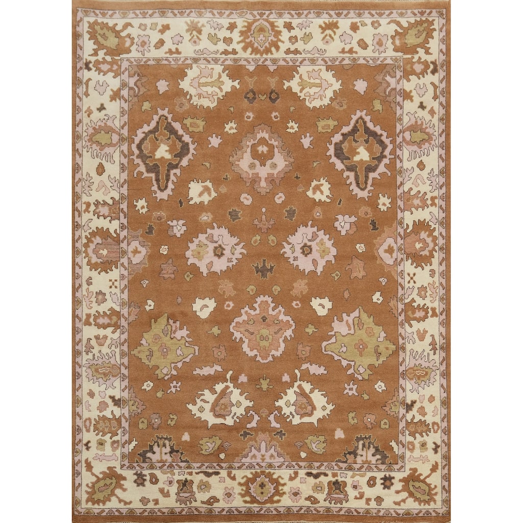 All-Over Wool Floral Oushak Indian Area Rug 9x12 - 11' 11'' X 9' 2''