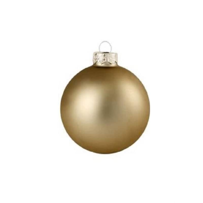 6ct Matte Antique Gold Glass Ball Christmas Ornaments 4" (100mm)