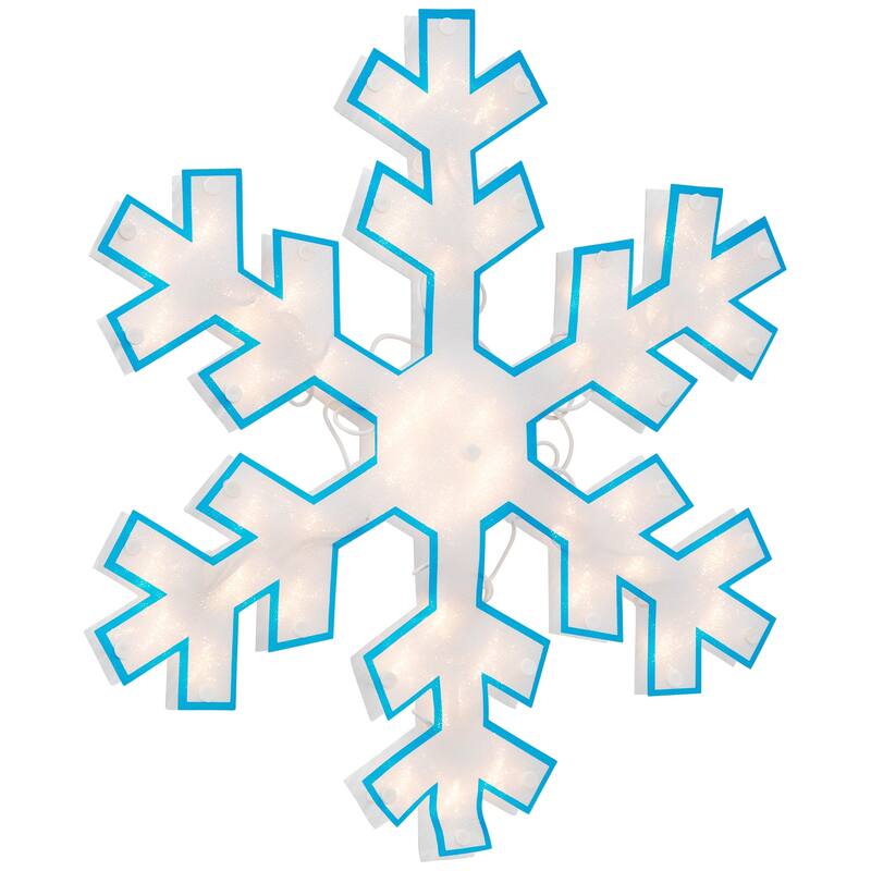 16.75" Lighted Snowflake Christmas Window Silhouette Decoration