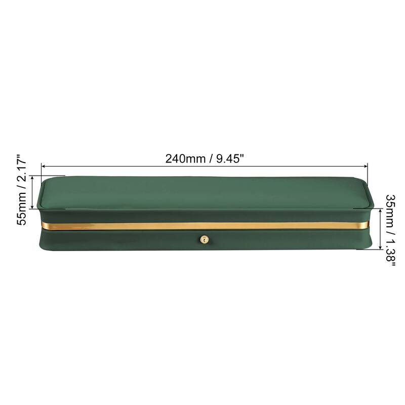 Velvet Necklace Box, Single Slot Long Chain Jewelry Holder Style 3 - Dark Green