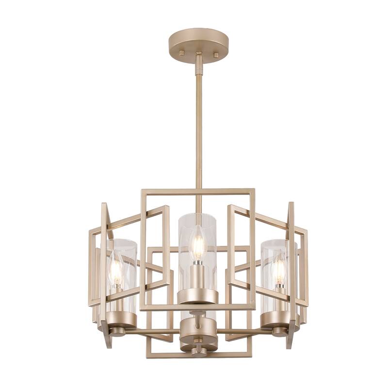 4-Light Geometric Simple Lantern Marco Pendant Lamp or Semi Flush Mount