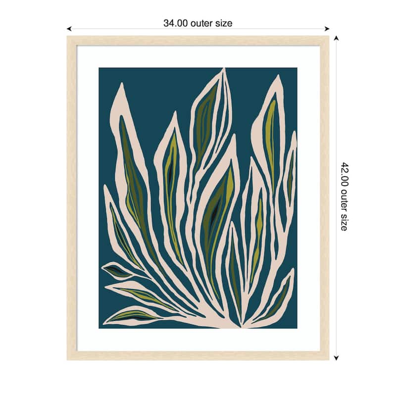 Kate and Laurel Framed Art Blue Flora 2 by Alicia Bock