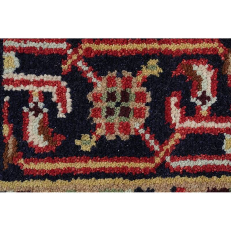 Hand Knotted Oriental 100% Wool Carpet Traditional Medallion Oranges & Rust Heriz (serapi) Area Rug - 5' 11'' X 4' 0''