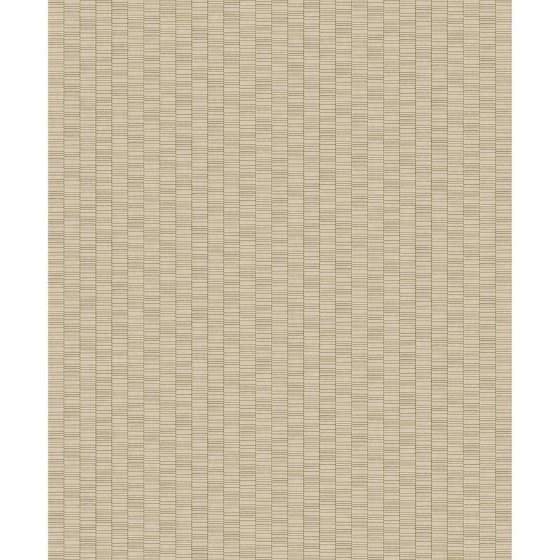 Seabrook Designs Deco Spliced Stripe Unpasted Wallpaper - 20.5 in. W x 33 ft. L - Metallic Gold & Parchment