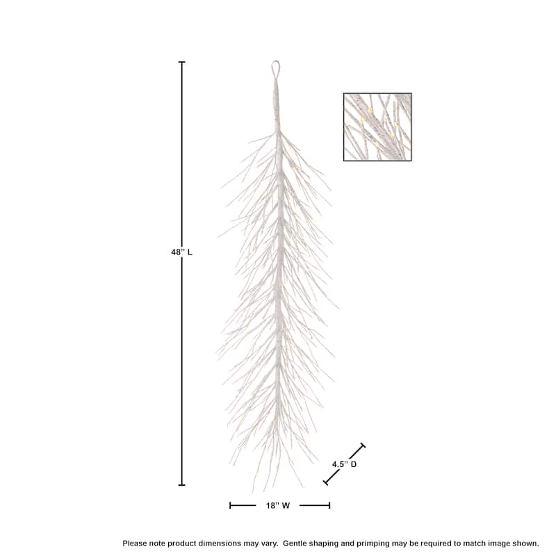 48" Led Birch Garland - White - 48