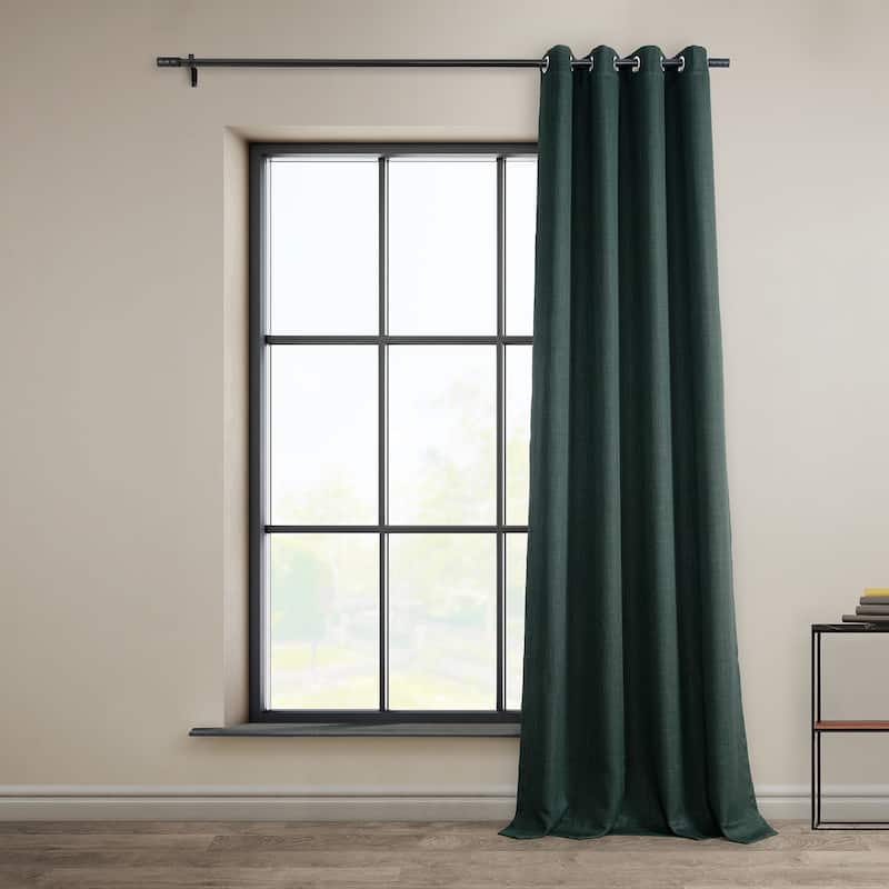 Exclusive Fabrics Faux Linen Grommet Room Darkening Curtain (1 Panel)