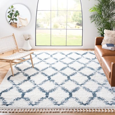 SAFAVIEH Berber Fringe Shag Lillis Trellis 1.2-inch Thick Rug