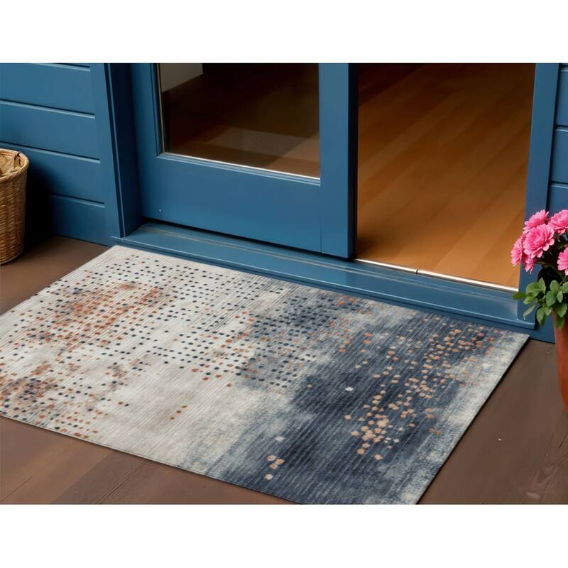 HomeRoots Geometric Transitional Rectangle Outdoor Rug - 3' x 5'