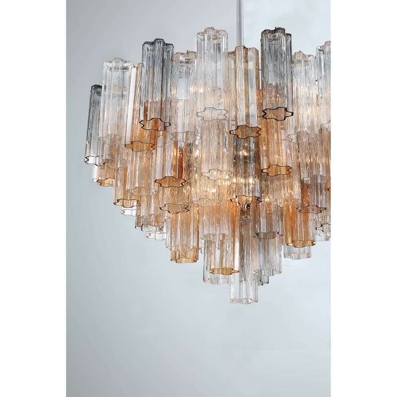 Addis 16 Light Polished Chrome Chandelier - 32"W x 21.5"H x 32"D