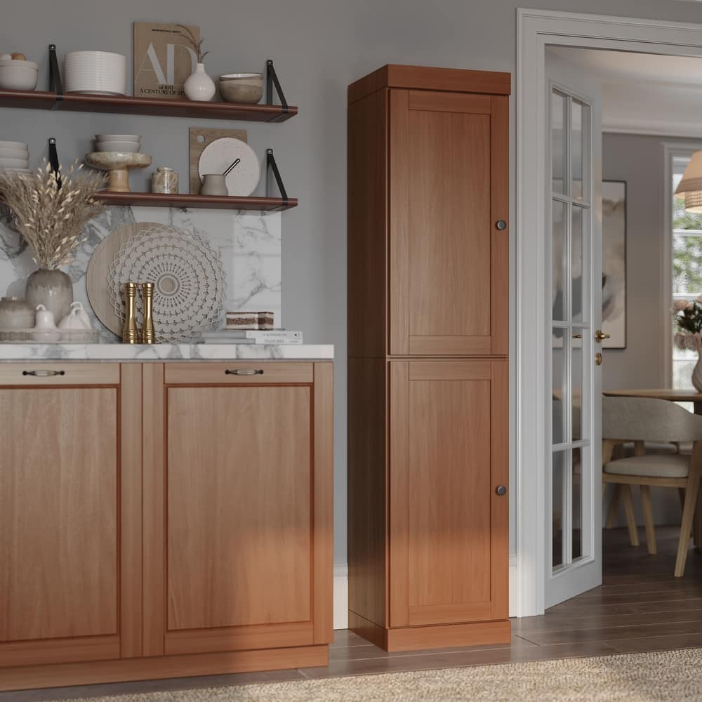 Palace Imports 100% Solid Wood Pantry Cabinet, Shaker Doors, Adjustable Shelves, 16.5" Wide, 71.5" Tall