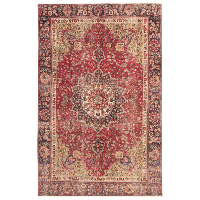 ECARPETGALLERY Hand-knotted Antalya Vintage Red Wool Rug - 5'11 x 9'3