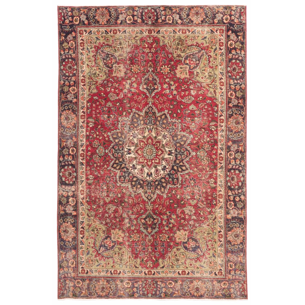 ECARPETGALLERY Hand-knotted Antalya Vintage Red Wool Rug - 5'11 x 9'3