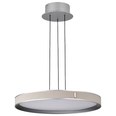 Bandon 20 Inch LED Pendant Gray with Off White Wrap Acrylic Lens