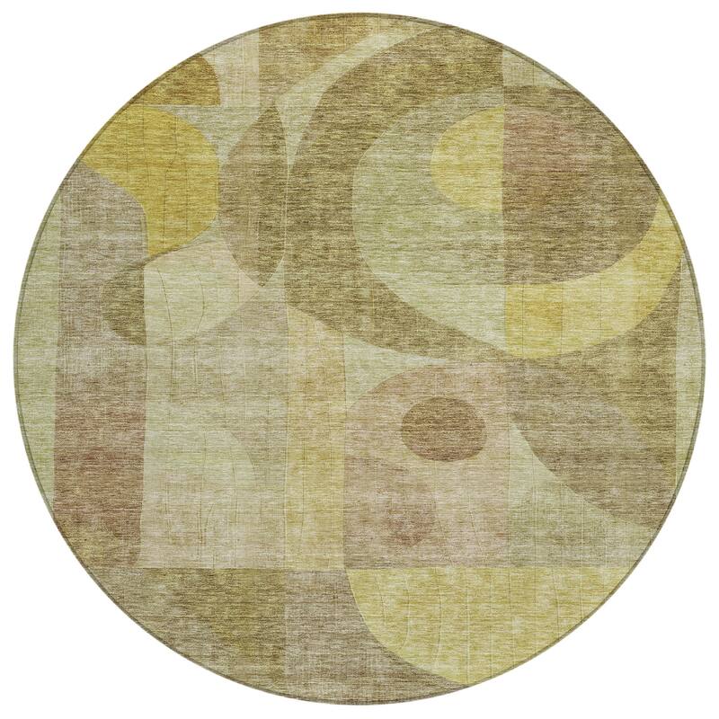 Machine Washable Indoor/ Outdoor Contemporary Geo Chantille Rug
