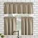 No. 918 Martine Microfiber Semi-Sheer Rod Pocket Kitchen Curtain Valance and Tiers Set - 54" x 24" - Taupe