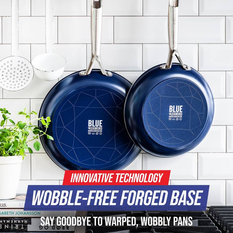 Cookware Diamond Infused Ceramic Nonstick, 10 Piece Cookware Pots and