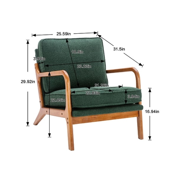 Wood Frame Armchair, Emerald Green Accent Chair - On Sale - Bed Bath ...
