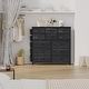 preview thumbnail 1 of 6, 5 Drawer Fabric Dresser with Wooden Top,Large Storage Space Black