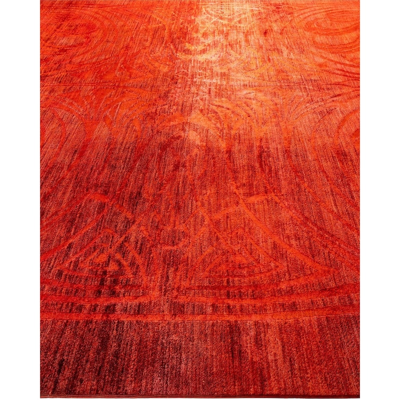 Contemporary Overdyed Wool Hand Knotted Area Rug - 9' 10" x 13' 4"