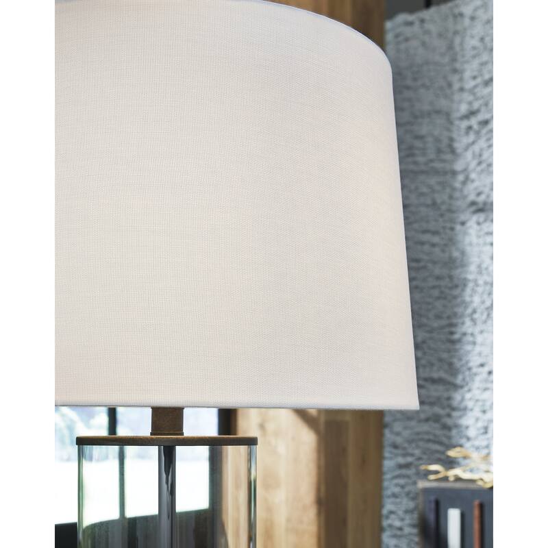 Signature Design by Ashley Wilmburgh Clear/Bronze Finish Table Lamp (Set of 2) - 15"W x 15"D x 26"H