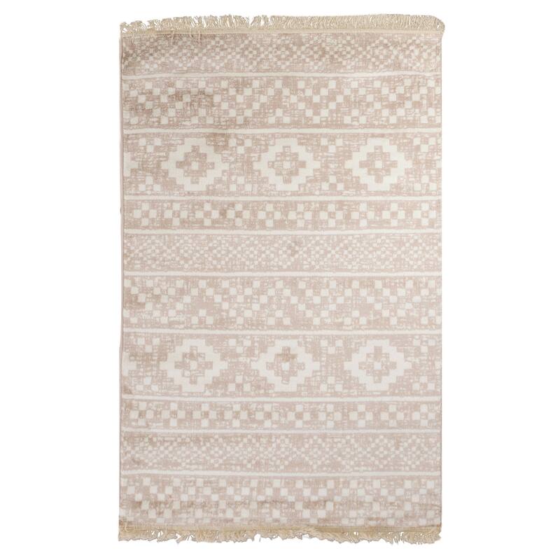 Superior Genaine Contemporary Geometric Fringe Indoor Runner or Area Rug