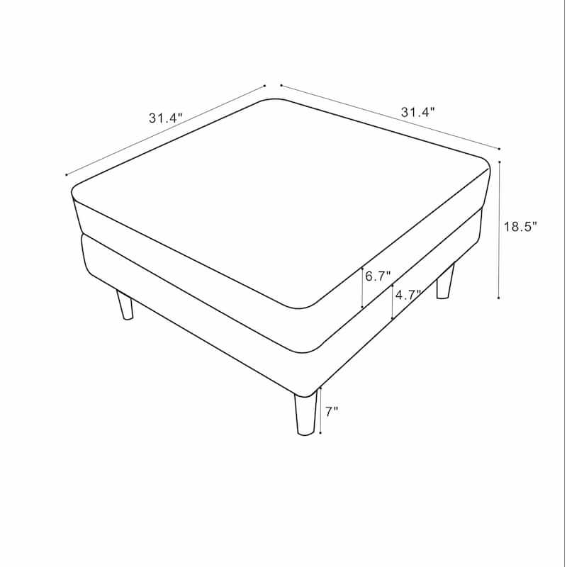 Flavia Mid-Century Modern Square Velvet Ottoman