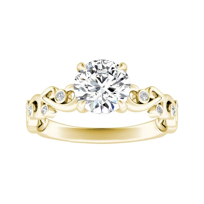 Auriya 14k Gold 1ctw Vintage Solitaire Moissanite Engagement Ring - Yellow - 8