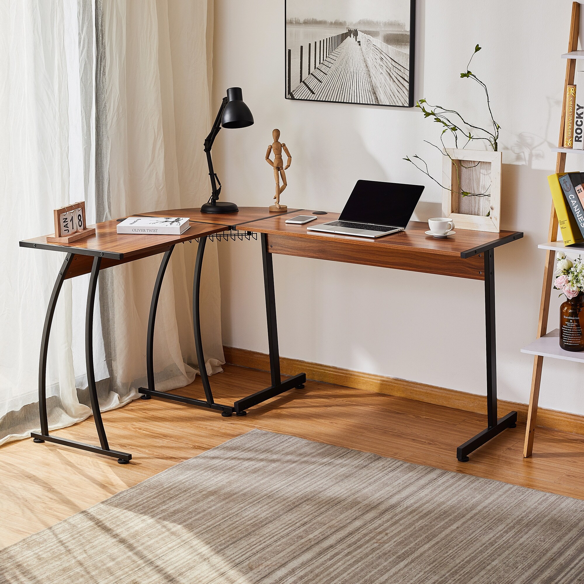 Co Z L Shaped Home Office Computer Corner Desk Gaming Desk With Cable Tray Overstock 32673849