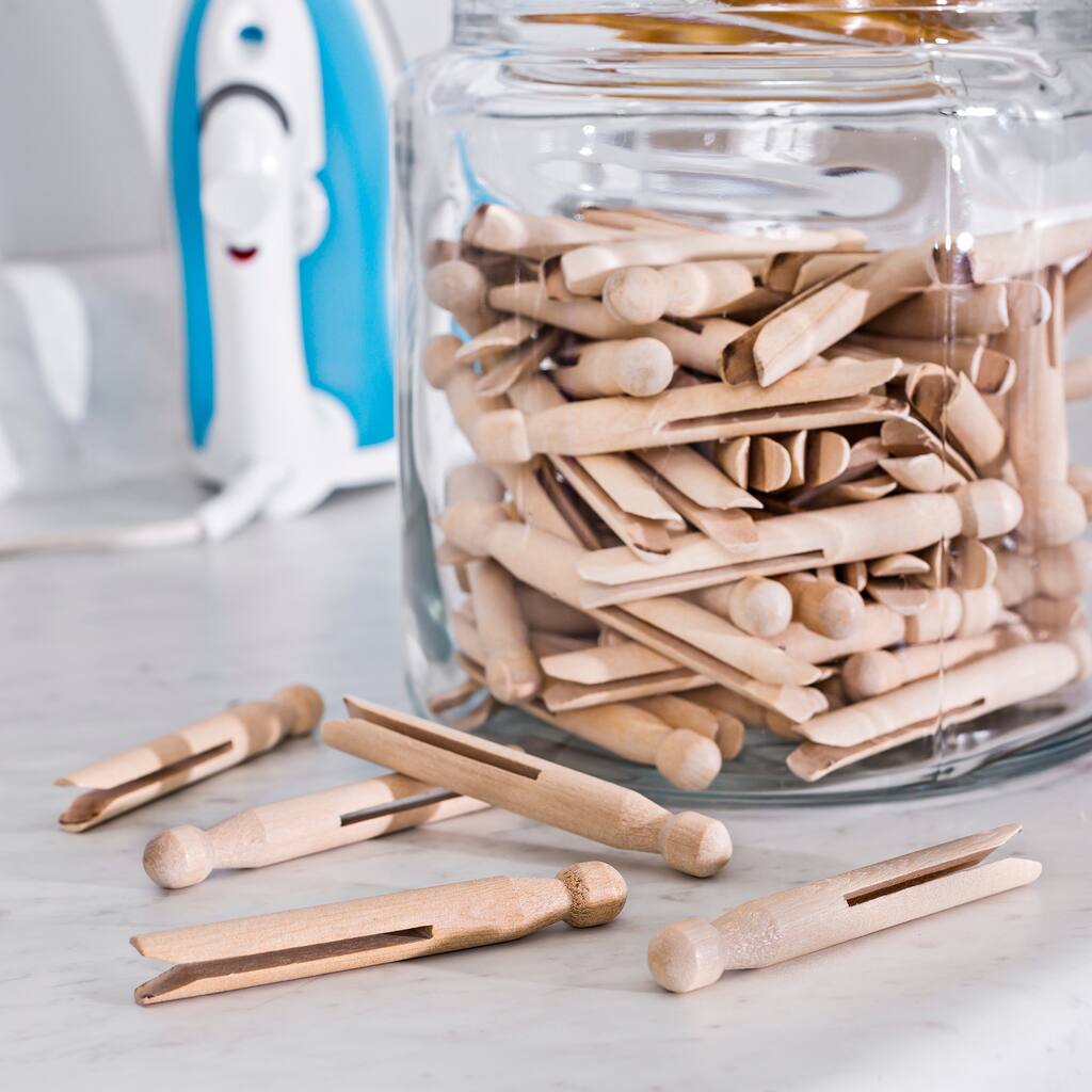 Classic Round Wooden Clothespins (100-Pack)