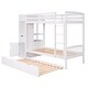 preview thumbnail 7 of 7, Easy to Assemble Twin Size Bunk Bed with Trundle and Attached Multifunctional Locker,3 Beds in 1