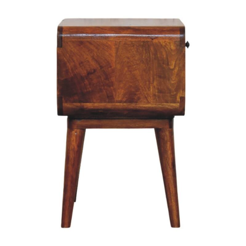 Artisan Furniture Solid Wood Avora Chestnut Nightstand with Drawer and open slot