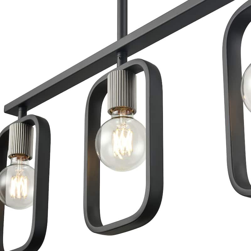 Dylan 39-inch Wide 4-Light Linear Chandelier in Matte Black