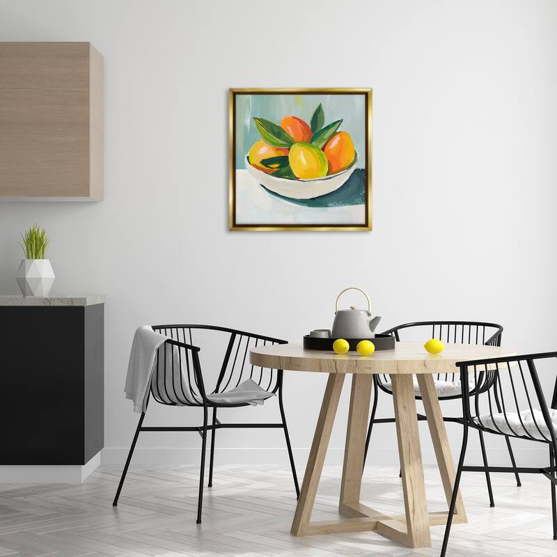 Stupell Bowl of Citrus Fruit Framed Floater Canvas Wall Art Design By Walker Noble