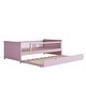 preview thumbnail 8 of 13, Low Profile Twin Size Kids Platform Bed with Guardrail, Multifunctional Wood Bed Frame with Trundle Bed