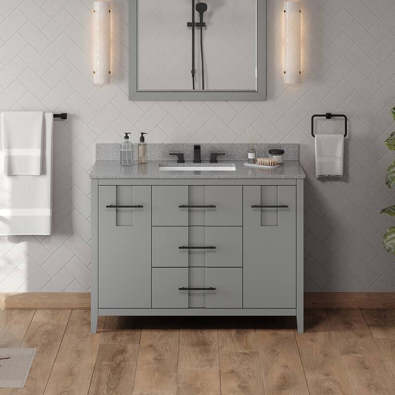 Jeffrey Alexander VKITKAT48R-MARBLE Katara 48" Free Standing Vanity