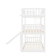 preview thumbnail 9 of 7, White Twin Size Pine Wood Triple Bunk Bed with Guardrails, Convertible Ladder and Slide, Convertible Configuration