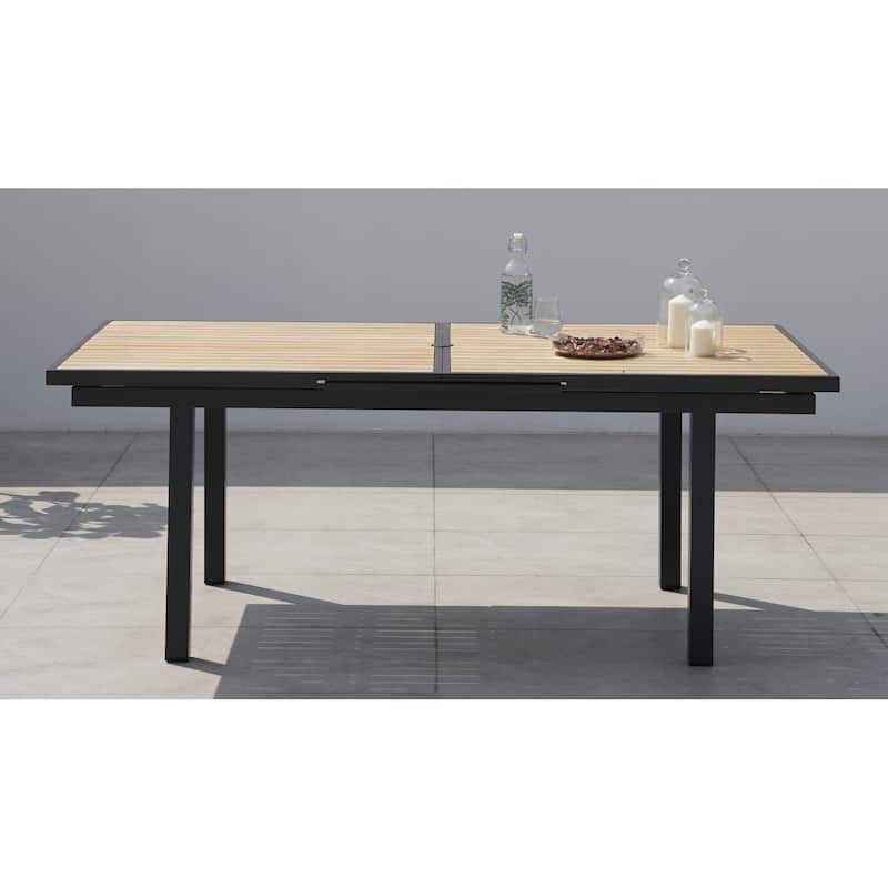 Catania Dark Gray 11-Piece Aluminum Outdoor Dining Set with Sling Set in Pewter - N/A