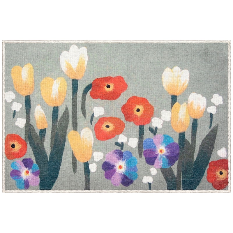 Liora Manne Impressions Le Jardin Indoor/Outdoor Mat - 2'5" x 3'11" - Green