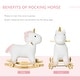 preview thumbnail 6 of 7, Qaba Rocking Horse, 2 in 1 Kids Ride on Horse, Rolling Unicorn Animal Rocker with Sound, Wooden Base, Pedal, Grip Handle