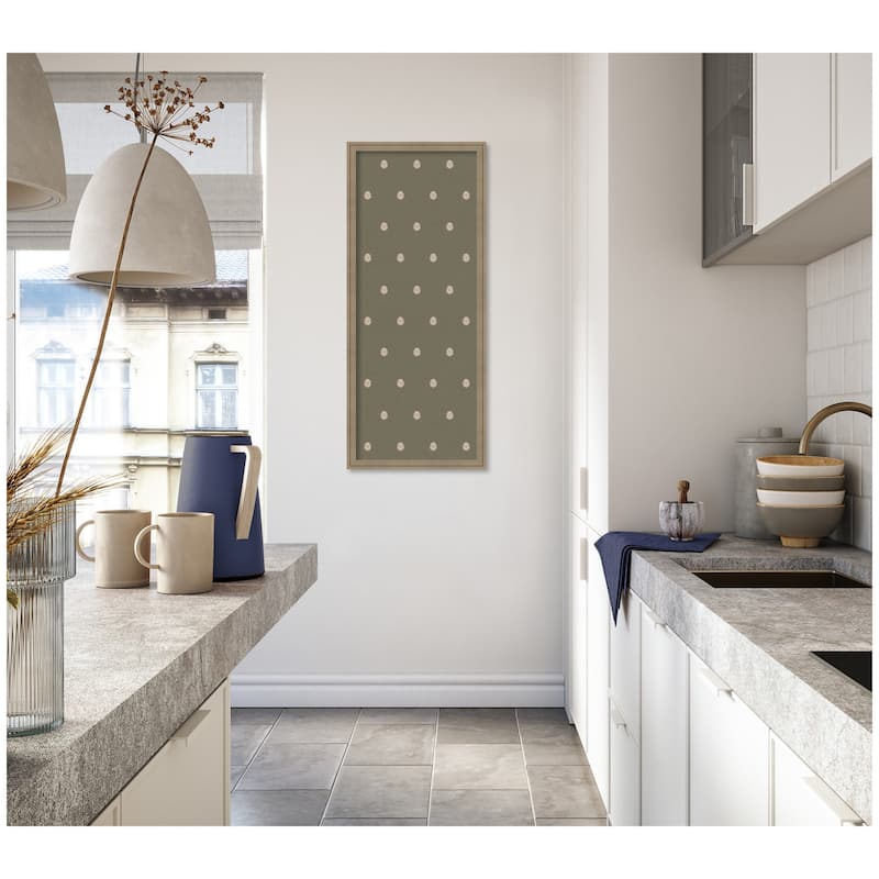 Kate and Laurel Pinboard Green Botanical Block Print